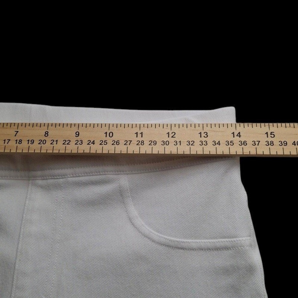Time and Tru Pants M S White Cropped Stretch Pull On Pockets Casual Career - Picture 7 of 11